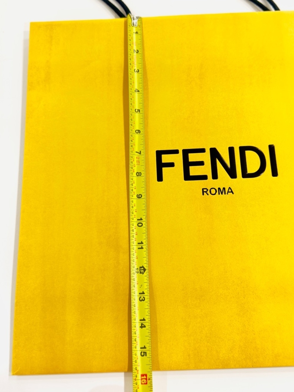 FENDI Roma Reusable Paper Shopping Gift Bag Yellow Size 15.5 “ By 16.5” - Picture 8 of 9